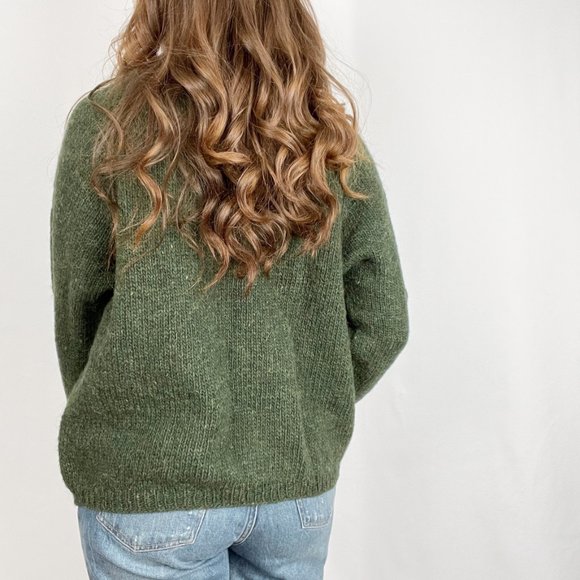 Vintage Parisian Mohair Wool Knit Sweater Oversized Handmade Preppy Slouchy Cozy - Picture 3 of 7